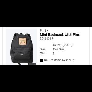 PINK mini backpack with Pins